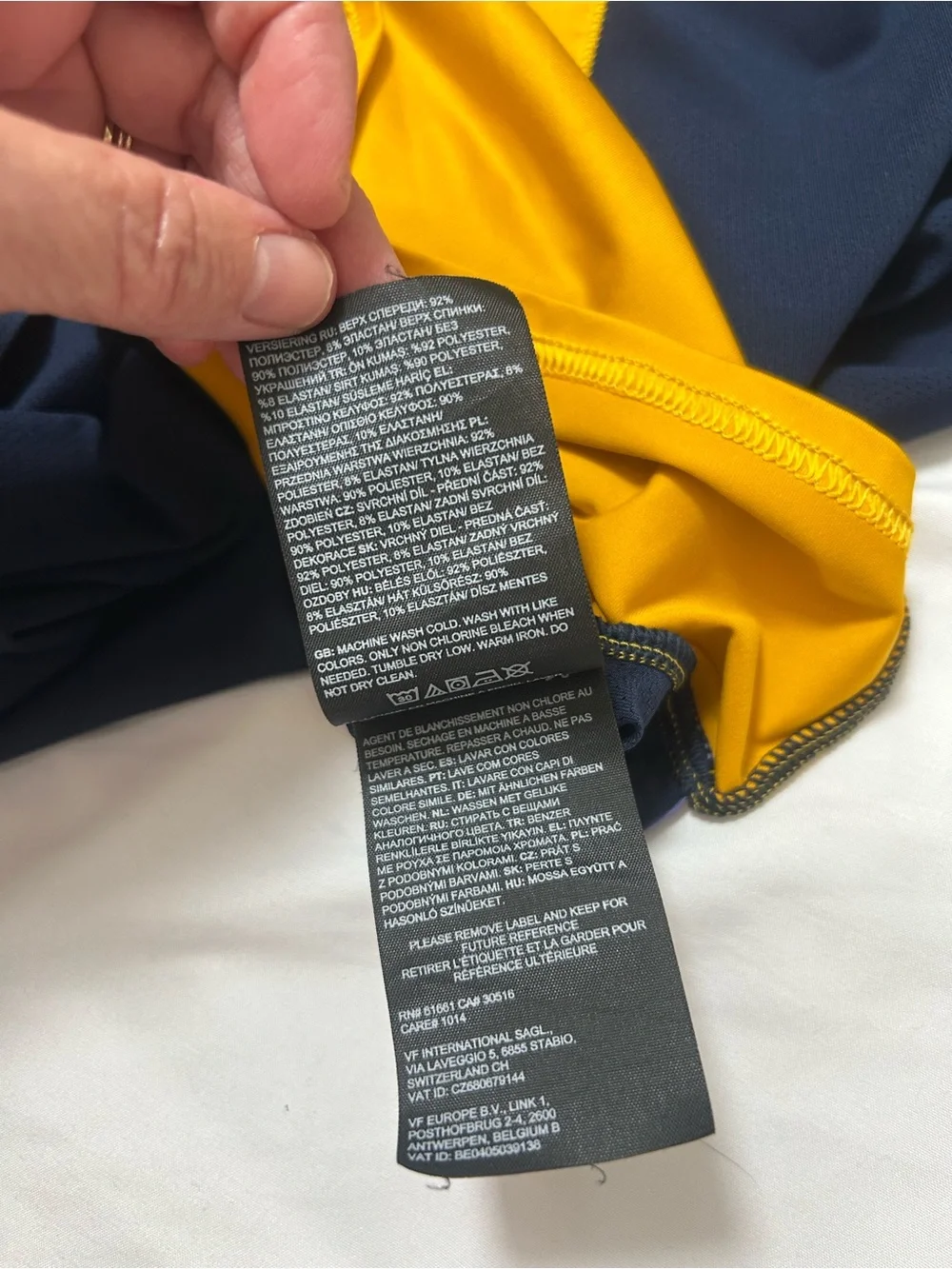 The North Face size tag